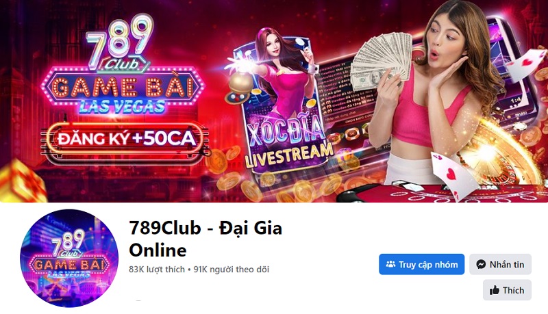 Theo dõi kênh Fanpage Facebook của 789 Club tha hồ rinh Giftcode